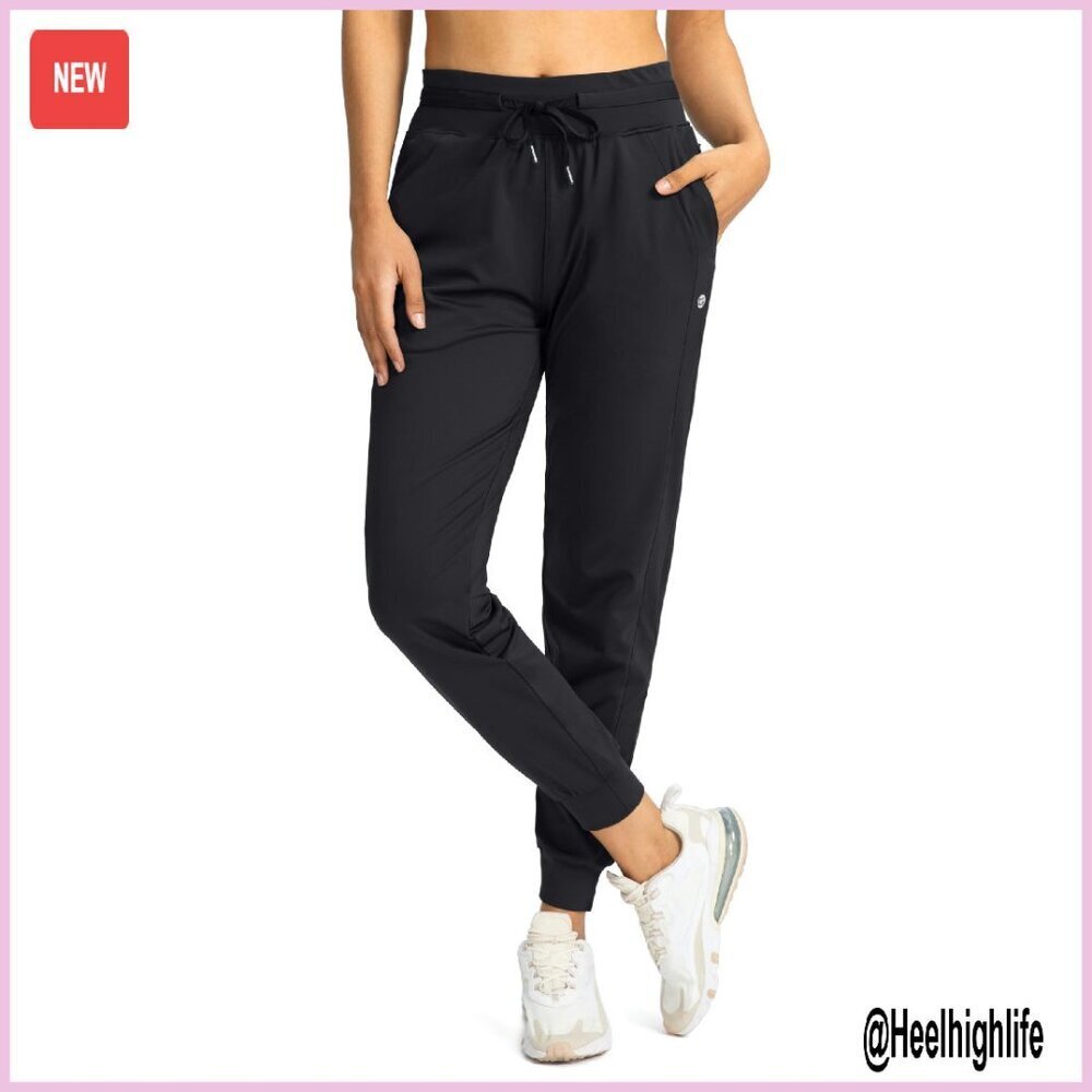High Waisted Joggers with Zipper Pockets Tapered Leg Lounge Workout Pants